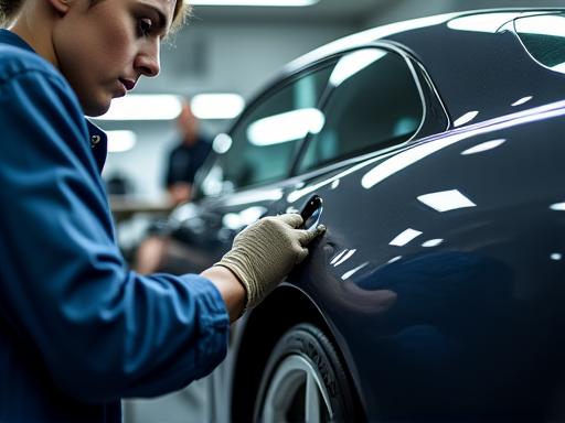Techniker arbeitet an Fahrzeugmodifikationen