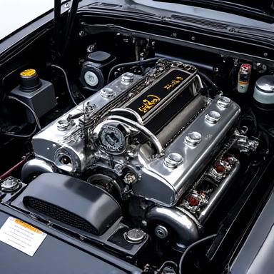 Sauberer und restaurierter Motorraum
