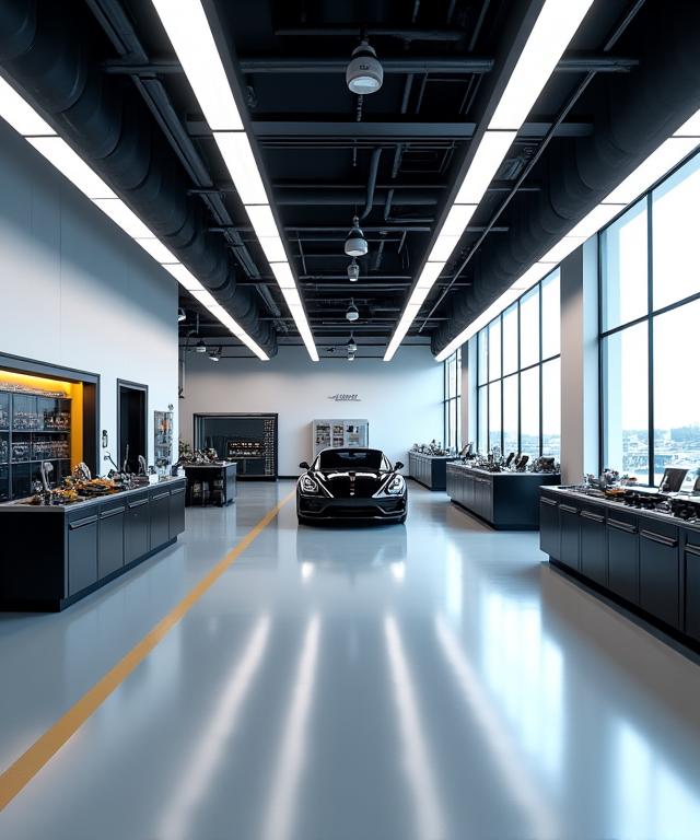 Das saubere und moderne Ambiente der AutoDetailing Lux Werkstatt